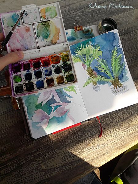 Акварельный крестик